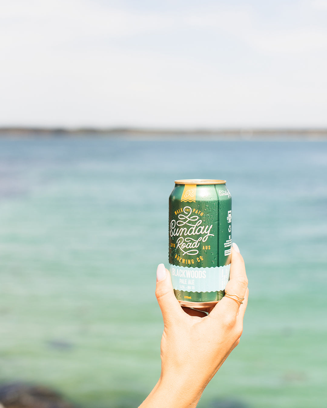 sunday road blackwoods pale ale at the beach