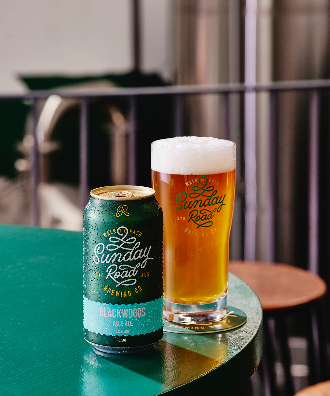 Sunday Road Brewing Sutherland Shire Beer blackwoods pale ale in a can and glass