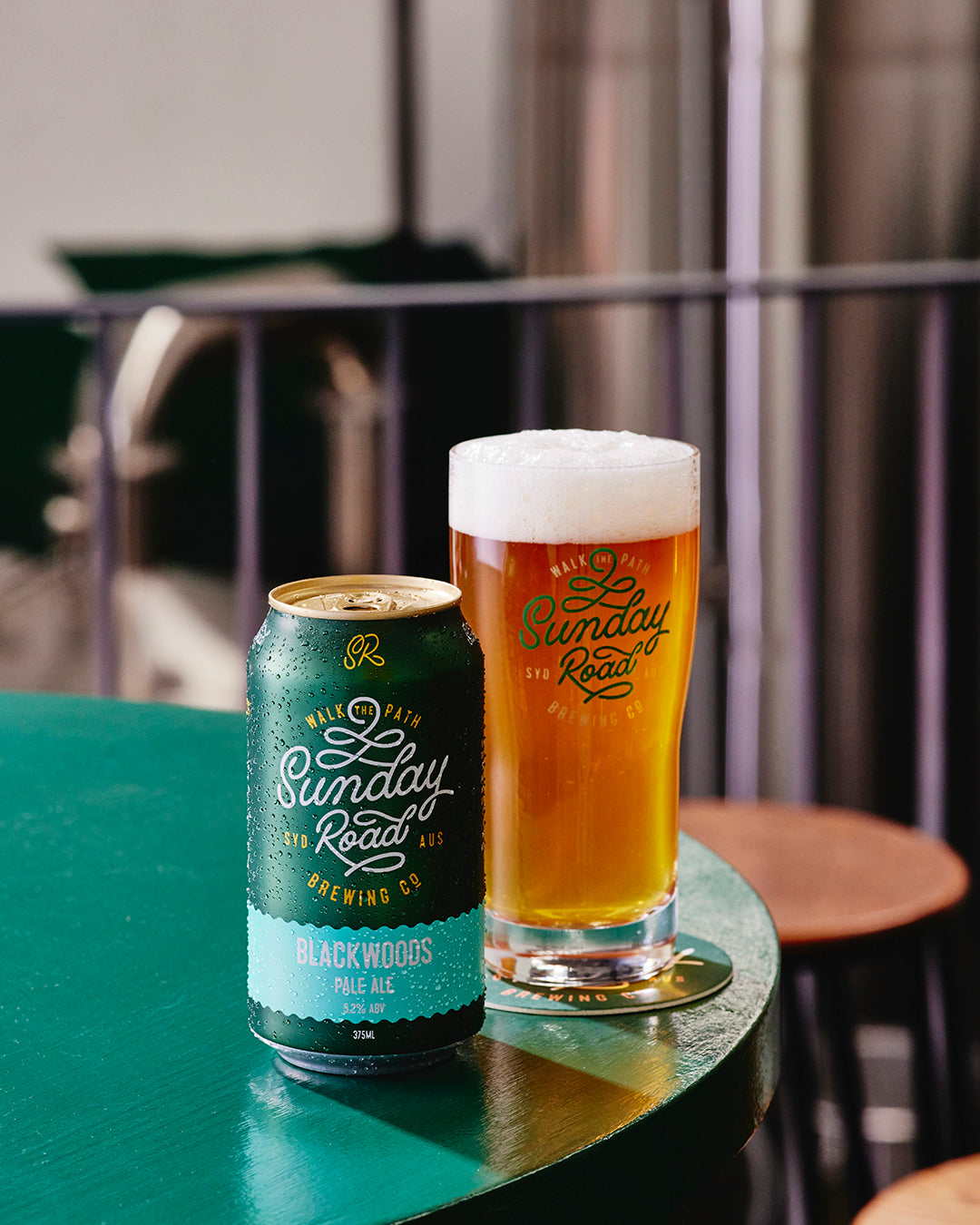 Sunday Road Brewing Sutherland Shire Beer blackwoods pale ale in a can and glass