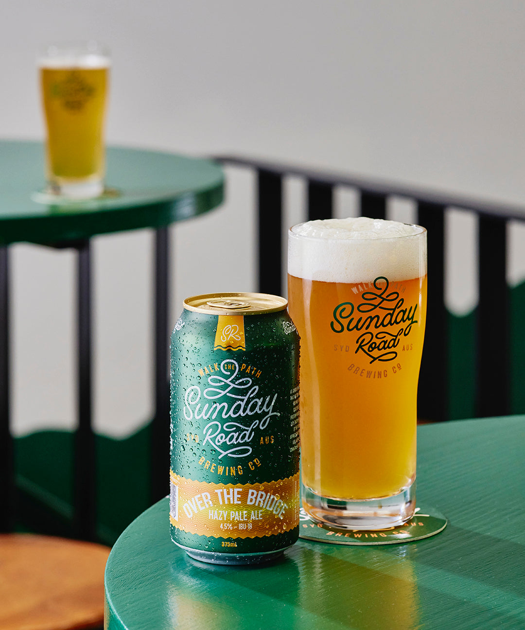 Sunday Road Brewing Sutherland Shire Beer over the bridge hazy pale ale in a can and glass